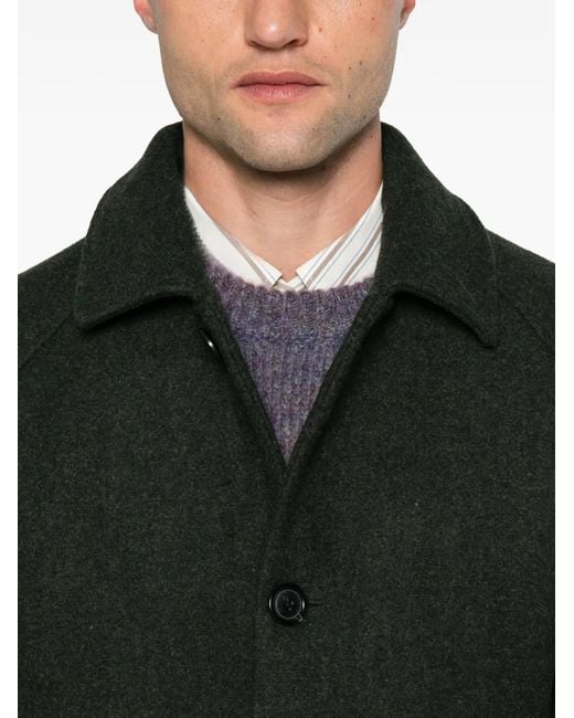 Les Deux Black Button-Up Raglan-Sleeve Coat for men