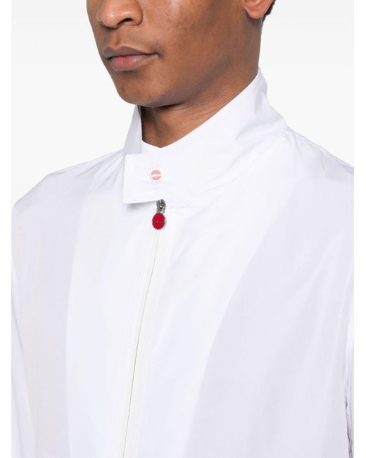 Veste légère à col montant Kiton pour homme en coloris White