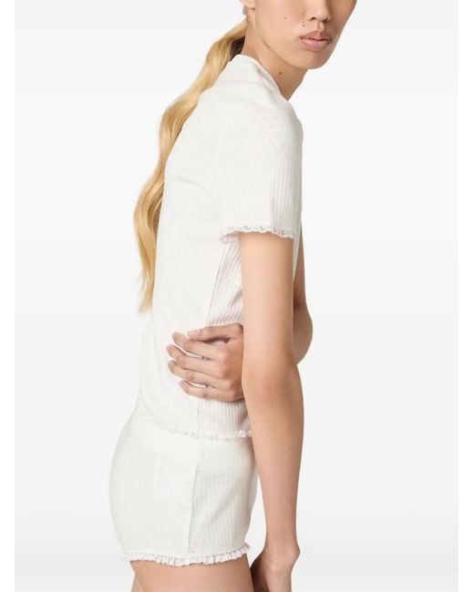 Miu Miu White Cotton T-Shirt