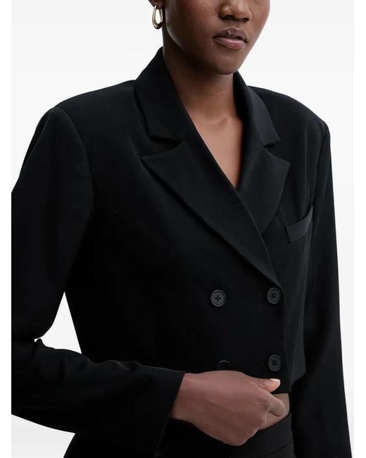 Fracomina Black Button Cropped Blazer
