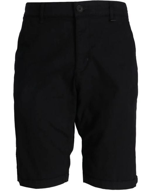 Karl Lagerfeld Black Cotton Chino Shorts for men