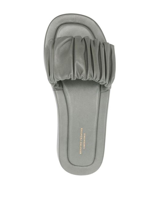 Officine Creative Gray Patty Leather Slides