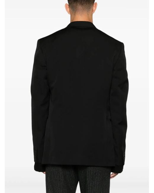 Yohji Yamamoto Black Single-Breasted Wool Blazer for men