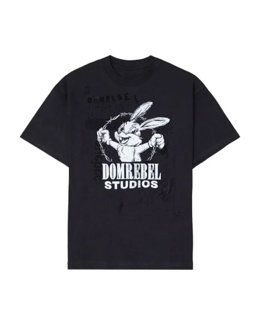DOMREBEL Black Bunwire T-Shirt for men