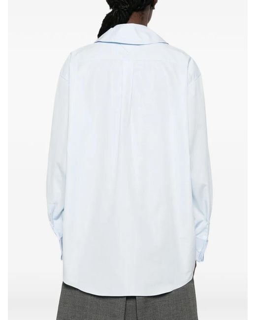 Prada White Hemd Mit Logo-Patch