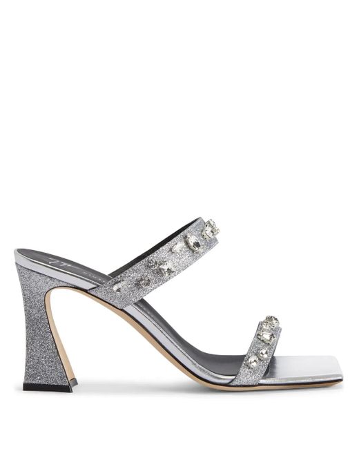 Giuseppe Zanotti White Flaminia 85Mm Crystal-Embellished Sandals
