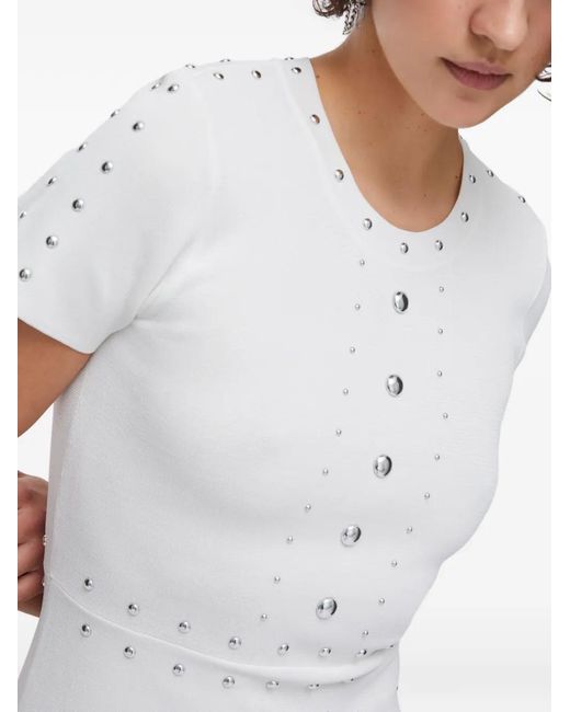 Liu Jo White Knit Dress With Studs