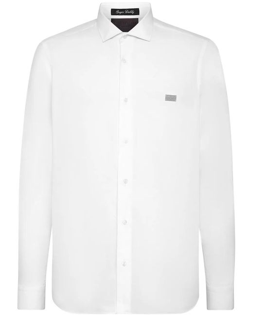 Philipp Plein White Sugar Daddy Skull-Embellished Cotton T-Shirt for men
