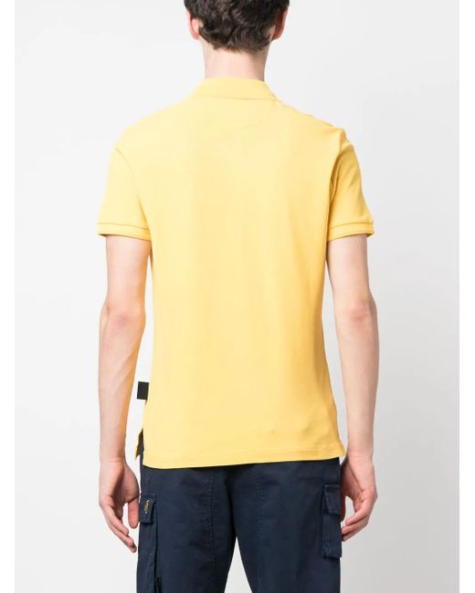Star Point Yellow Logo-Patch Cotton Polo Shirt for men