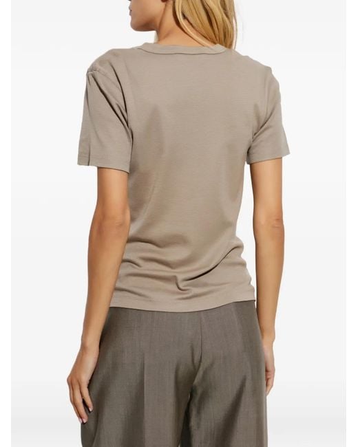 Paul & Shark Gray Logo-Embroidered T-Shirt