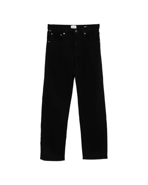 Citizens of Humanity Black Delfina Straight-Leg Jeans