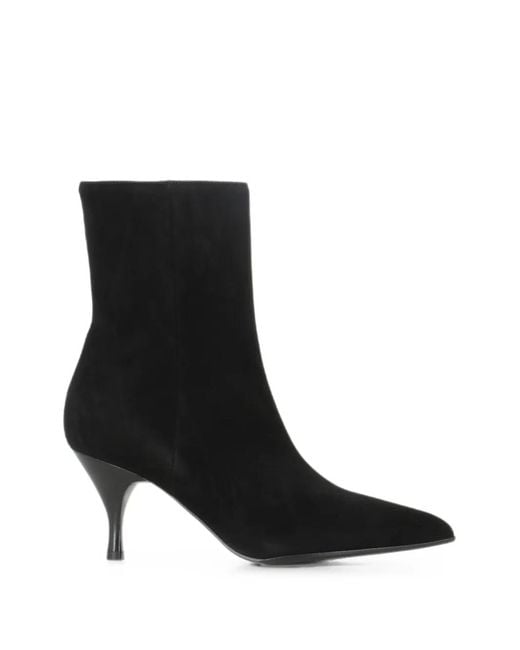 Sergio Levantesi Black Pointed-Toe Suede Boots