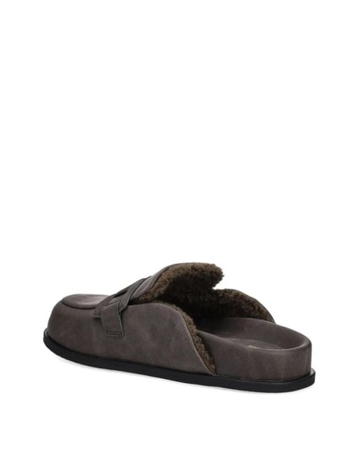 Twinset Brown Mules À Plaque Logo