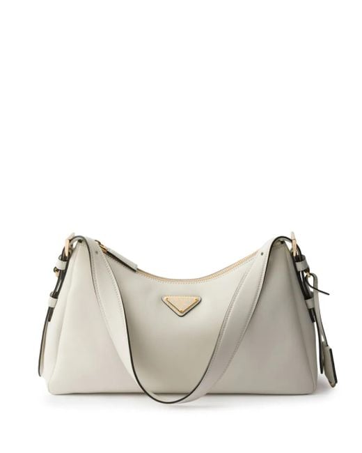 Prada Gray Medium Leather Aimée Shoulder Bag