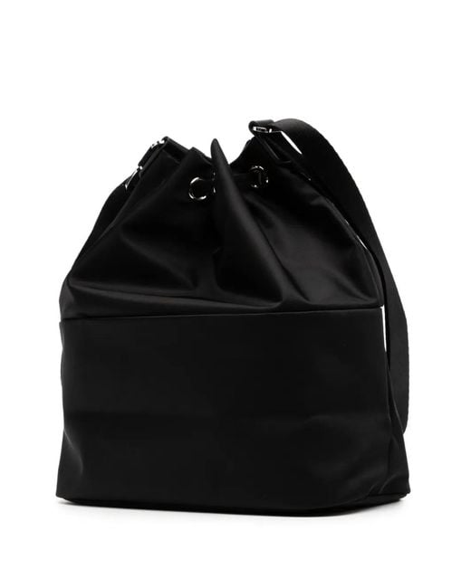 Agnes B. Black Drawstring Crossbody Bag
