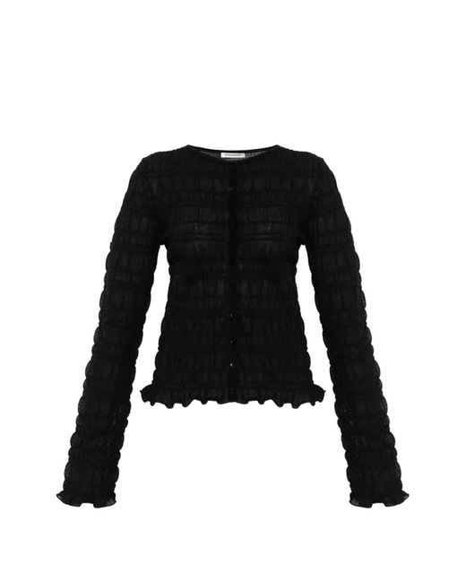 By Malene Birger Black Ebba Ruffled Cardigan