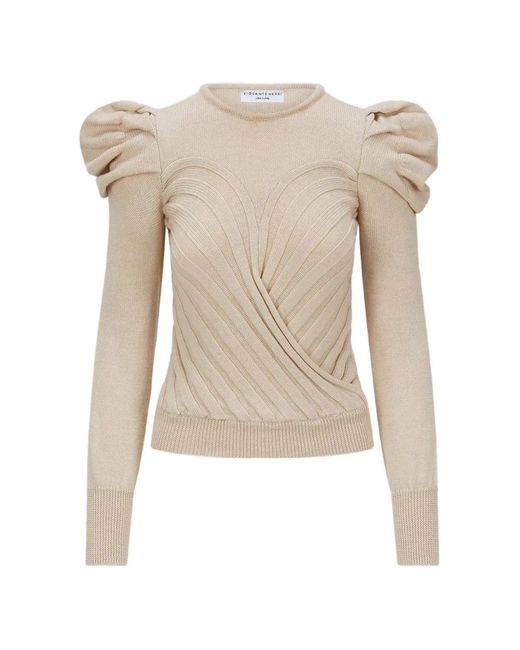 Violante Nessi White Puff-Sleeve Sweater