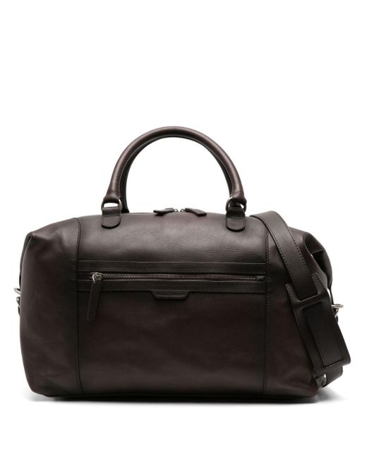 Officine Creative Black Panelled Leather Holdall Bag for men