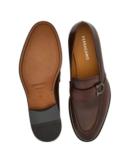 Ferragamo White Gancini Ornament Moccasins for men
