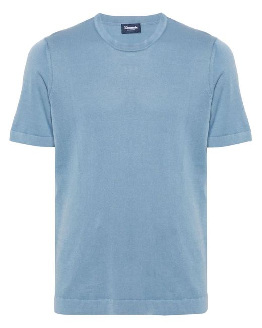 Drumohr Blue Crew-Neck Short-Sleeve T-Shirt for men