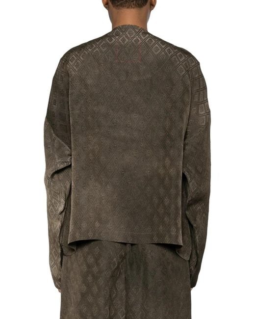 Uma Wang Green Diamond-Pattern Jacket