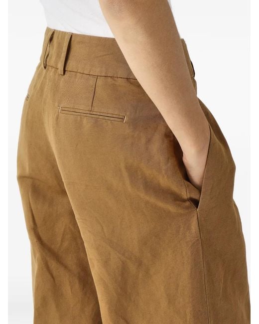 PT Torino Natural Wide-Leg Tailored Trousers