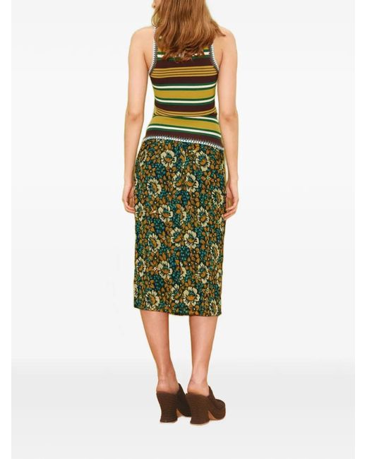 ALÉMAIS Green Clover Crochet-Trim Top