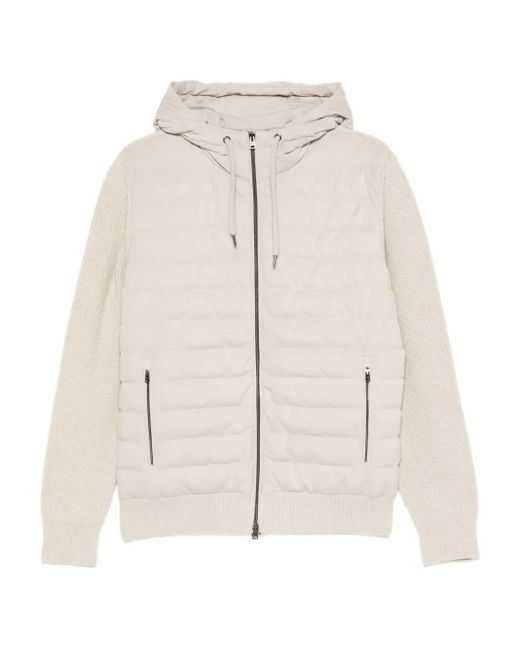 Herno Natural Quilted Hooded Jacket for men