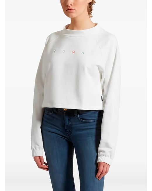 PUMA Sweater Met Grafische Print in het White