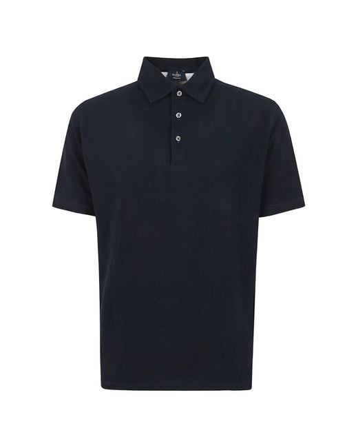 Barba Napoli Blue Short-Sleeve Polo Shirt for men