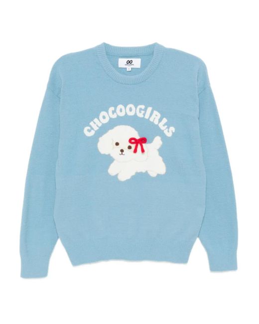 Chocoolate Sweater Met Logoprint in het Blue