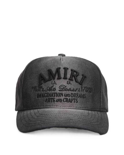 Amiri Gray Arts District Logo-Embroidered Cotton Baseball Cap for men