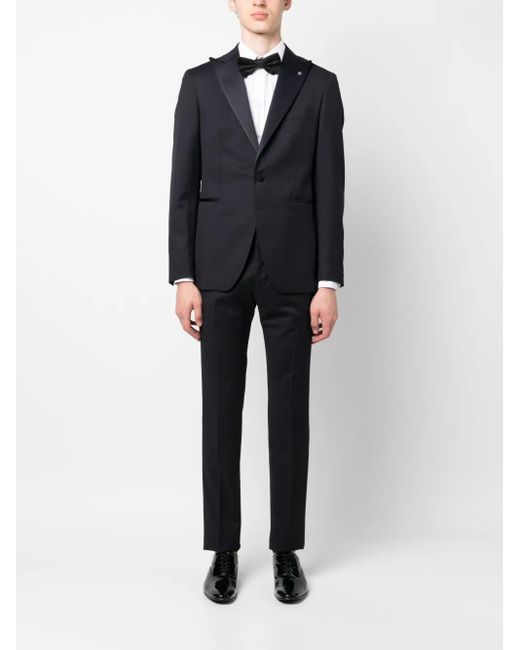 Tagliatore Blue Single-Breasted Dinner Suit for men