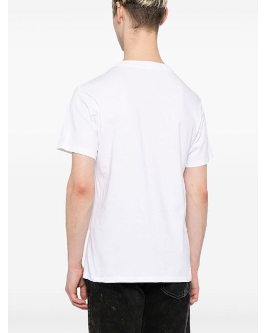 Roberto Cavalli White Graphic-print Cotton T-shirt for men
