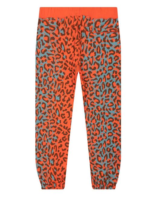 AWAKE NY Red Leopard-Print Drawstring Track Pants for men