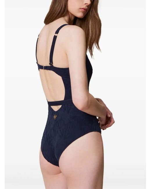 Twinset Blue Belted Bathing Suit