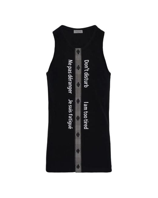 Yohji Yamamoto Black Slogan-Print Tank Top for men
