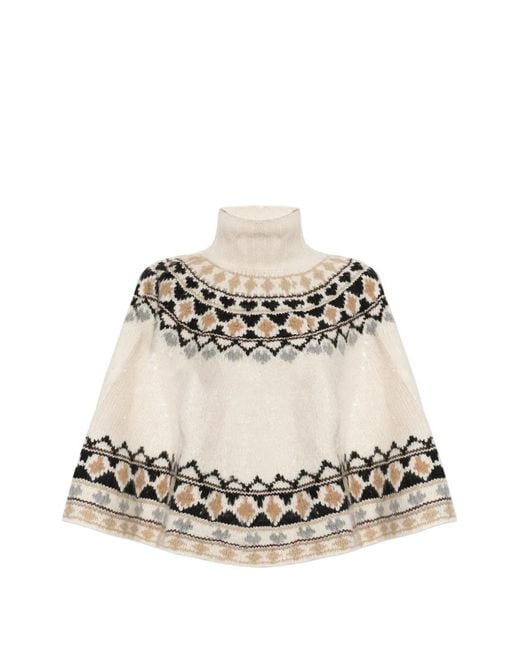 Munthe White Verst Fair Isle Poncho