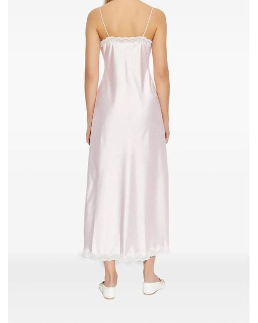 LoveShackFancy White Manuela Lace-Trimmed Polka-Dot Maxi Dress