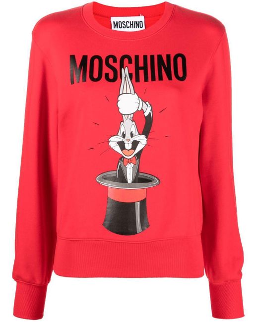 Moschino Sweatshirt mit Bugs Bunny-Print in Rot | Lyst DE