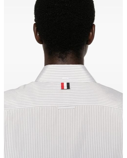 Thom Browne White Bow-Cuff Shirt Dress