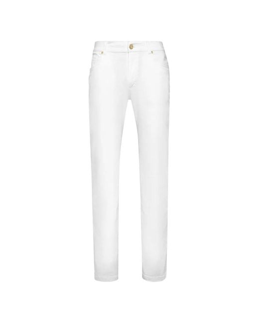 Billionaire White Jean À Logo Brodé for men
