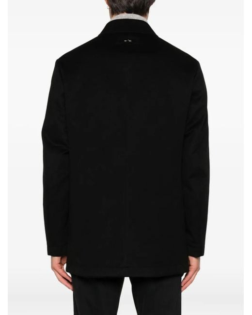 Paul & Shark Black Cashmere Coat for men
