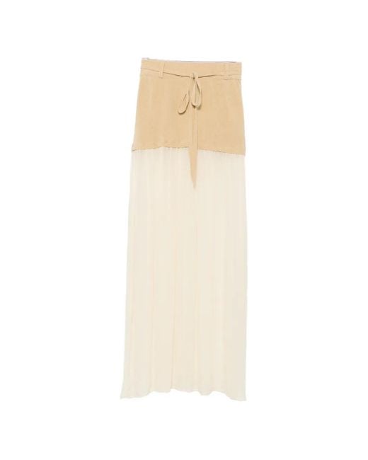 AYA MUSE White Asha Sheer-Panel Maxi Skirt