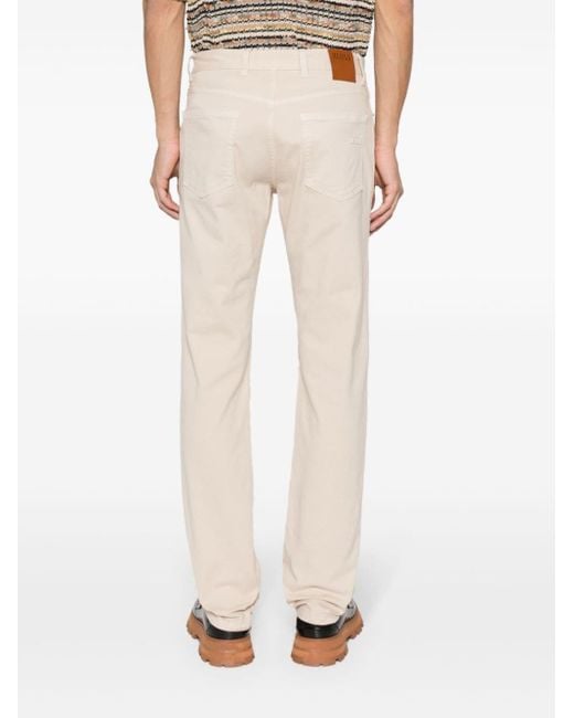 Zegna Natural Cotton Straight-leg Trousers for men