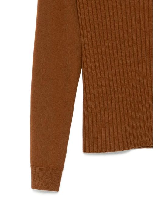 Theory Brown Ribbed Polo Top