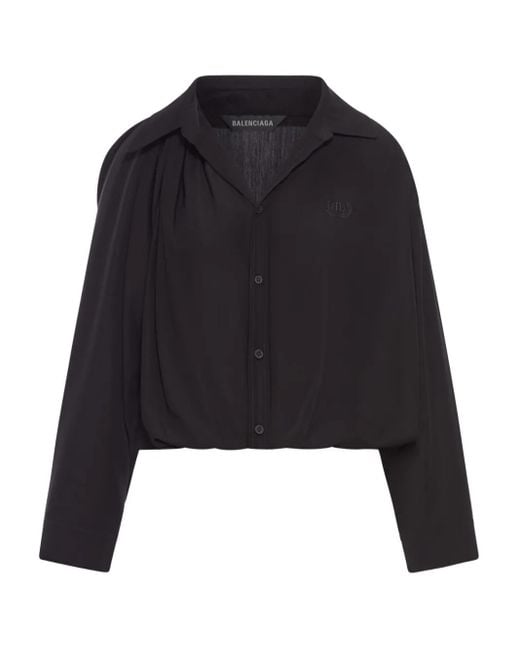 Balenciaga Black Pointed-Collar Shirt