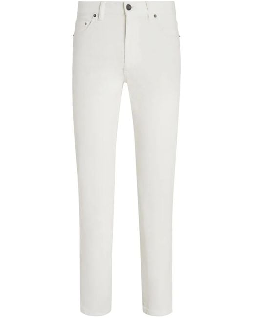 Zegna White Roccia Rinse-Washed Jeans for men