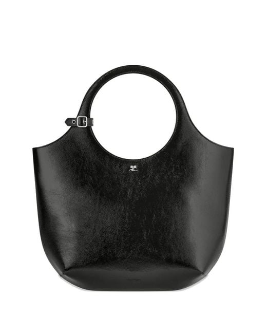 Courreges Black Heart Mirror Pendant Necklace