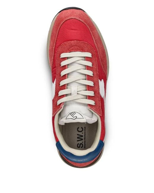Zapatillas de ante con paneles Stepney Workers Club de hombre de color Red